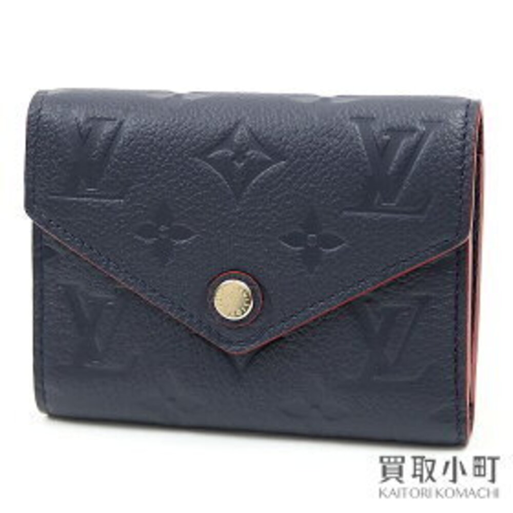 Louis Vuitton Portefeuille Wallet Victorine Empreinte Marine Rouge Blue LV